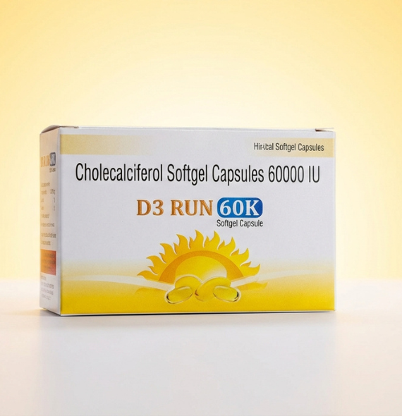 D3 Run 60K Cholecalciferol Softgel Capsules